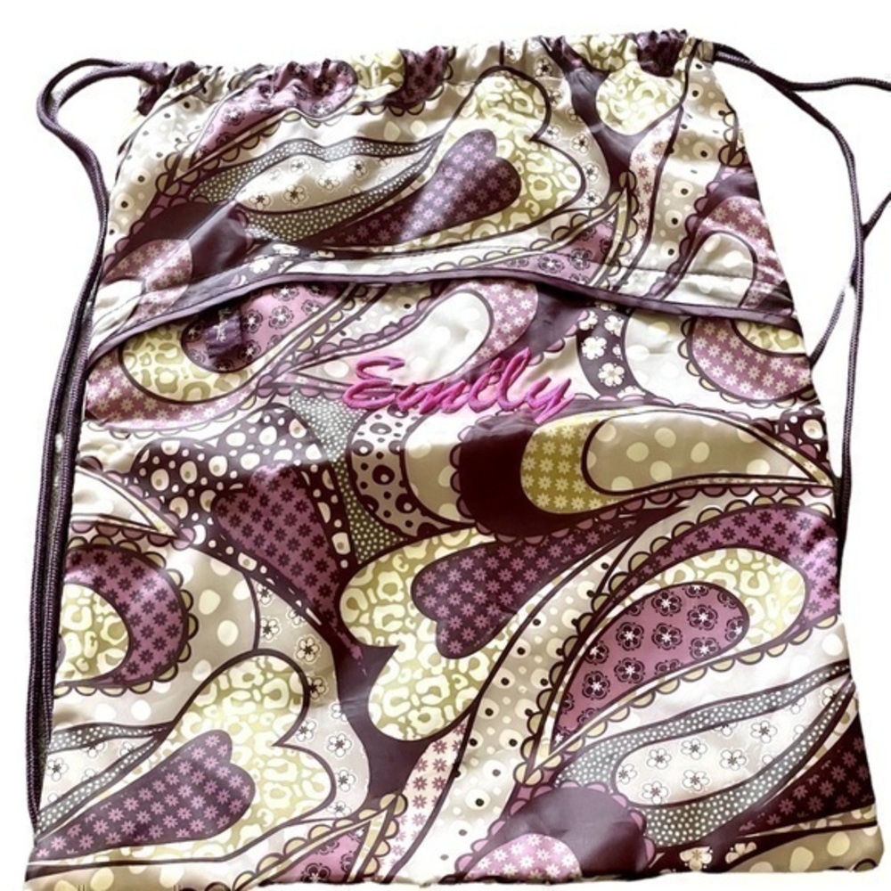 Thirty One Personalized "Emily" Drawstring Paisley Sling Bag